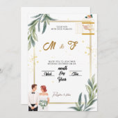 Enchanted Garden bruiloft uitnodiging | grillig (Voorkant / Achterkant)