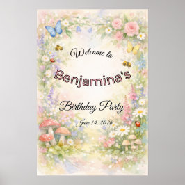 Enchanted Garden Butterflies & Florals Party Poster