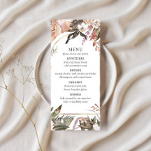 Enchanted Garden Elegant Boho Floral Menu