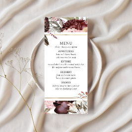 Enchanted Garden Elegant Boho Floral Menu