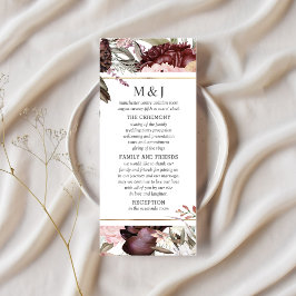 Enchanted Garden Elegant Boho Floral Programme Reclamekaart
