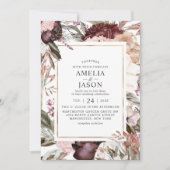 Enchanted Garden Elegant Floral Boho Invitation Kaart (Voorkant)