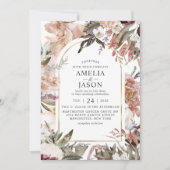 Enchanted Garden Elegant Floral Boho Invitation Kaart (Voorkant)