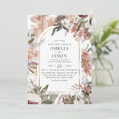 Enchanted Garden Elegant Floral Boho Invitation Kaart (Staand voorkant)