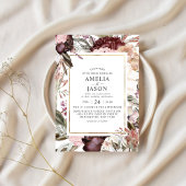 Enchanted Garden Elegant Floral Boho Invitation Kaart