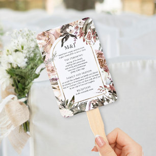Enchanted Garden Elegant Floral Boho Programme Han Handwaaier