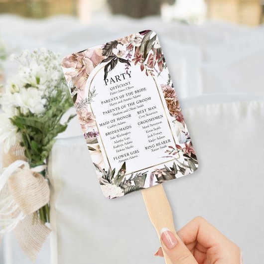 Enchanted Garden Elegant Floral Boho Programme Han Handwaaier
