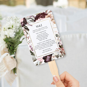 Enchanted Garden Elegant Floral Boho Programme Han Handwaaier