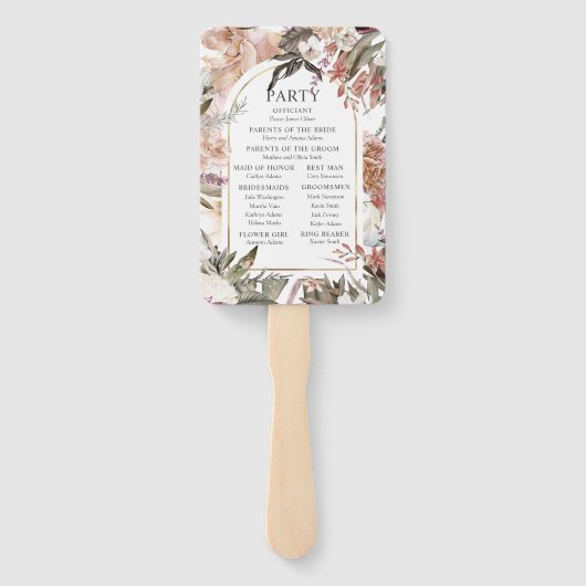 Enchanted Garden Elegant Floral Boho Programme Han Handwaaier (Achterkant)