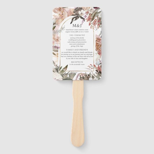 Enchanted Garden Elegant Floral Boho Programme Han Handwaaier (Voorkant)