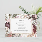 Enchanted Garden Elegant Floral Boho RSVP Invitati Kaart (Staand voorkant)