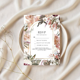Enchanted Garden Elegant Floral Boho RSVP Kaart