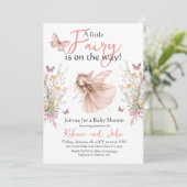 Enchanted Garden en Bow Fairy Baby shower Kaart (Staand voorkant)