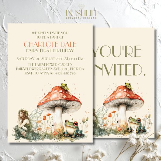 Enchanted Garden Fairy Eerste Verjaardag Kaart