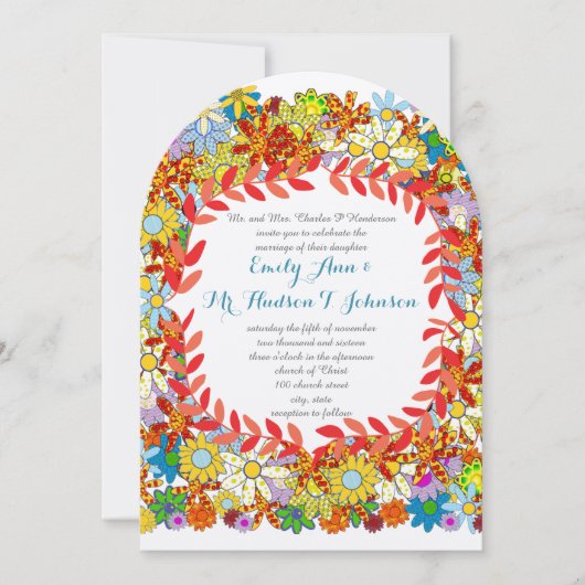 Enchanted Garden Fairytale Wedding Invitations Kaart (Voorkant)