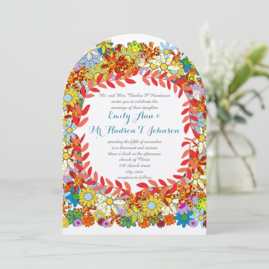 Enchanted Garden Fairytale Wedding Invitations Kaart (Staand voorkant)