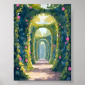 Enchanted Garden | Floral Arch Watercolor Painting Poster (Voorkant)