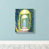 Enchanted Garden | Floral Archway Painting Canvas Afdruk (Insitu (Houten vloer))