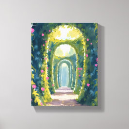 Enchanted Garden | Floral Archway Painting Canvas Afdruk