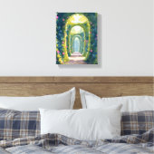 Enchanted Garden | Floral Archway Painting Canvas Afdruk (Insitu (Slaapkamer))