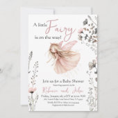Enchanted Garden Floral Fairy Girl Baby shower Kaart (Voorkant)