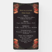 Enchanted Garden Floral Wedding Drinken Bar Menu Spandoek (Verticaal)