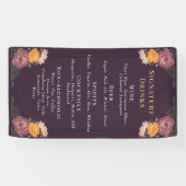 Enchanted Garden Floral Wedding Drinken Bar Menu Spandoek (Horizontaal)