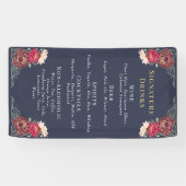 Enchanted Garden Floral Wedding Drinken Bar Menu Spandoek (Horizontaal)