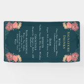 Enchanted Garden Floral Wedding Drinken Bar Menu Spandoek (Horizontaal)