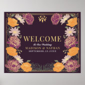 Enchanted Garden Floral Wedding Welkomstbord Poster (Voorkant)