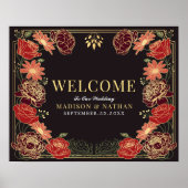 Enchanted Garden Floral Wedding Welkomstbord Poster (Voorkant)
