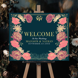 Enchanted Garden Floral Wedding Welkomstbord Poster