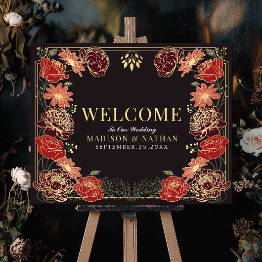 Enchanted Garden Floral Wedding Welkomstbord Poster
