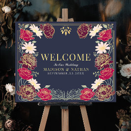 Enchanted Garden Floral Wedding Welkomstbord Poster