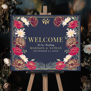 Enchanted Garden Floral Wedding Welkomstbord Poster