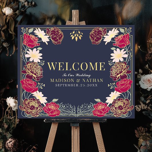 Enchanted Garden Floral Wedding Welkomstbord Poster