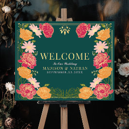 Enchanted Garden Floral Wedding Welkomstbord Poster