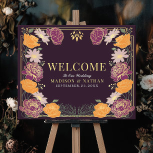 Enchanted Garden Floral Wedding Welkomstbord Poster