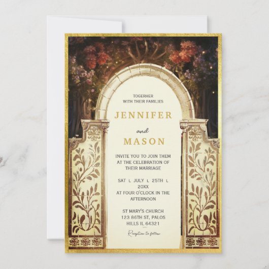 Enchanted Garden Gate huwelijksuitnodiging Kaart (Voorkant)