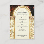 Enchanted Garden Gate oorbel display Visitekaartje (Achterkant)