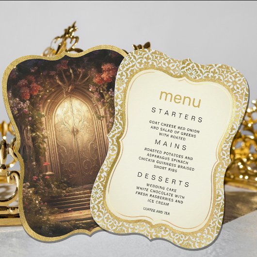 Enchanted Garden Gate Wedding Menu Kaart
