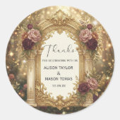 Enchanted Garden Gate Wedding  Ronde Sticker (Voorkant)