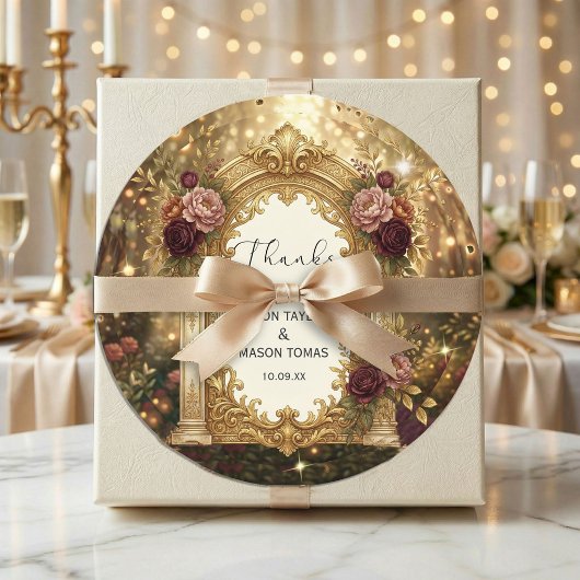 Enchanted Garden Gate Wedding  Ronde Sticker