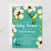 Enchanted Garden Hummingbirds & Floral Baby shower Kaart (Voorkant)