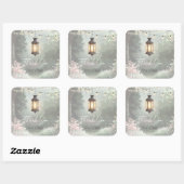 Enchanted Garden Lantern Bedankt Pink ID1163 Vierkante Sticker (Vel)