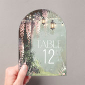 Enchanted Garden Lanterns Sweet 16 Pink ID1163 Acryl Uitnodigingen (Insitu (Draagbaar))