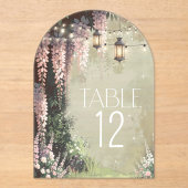 Enchanted Garden Lanterns Sweet 16 Pink ID1163 Acryl Uitnodigingen (Voorkant)