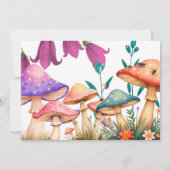 Enchanted Garden Mushroom Birthday Party Invite Kaart (Achterkant)
