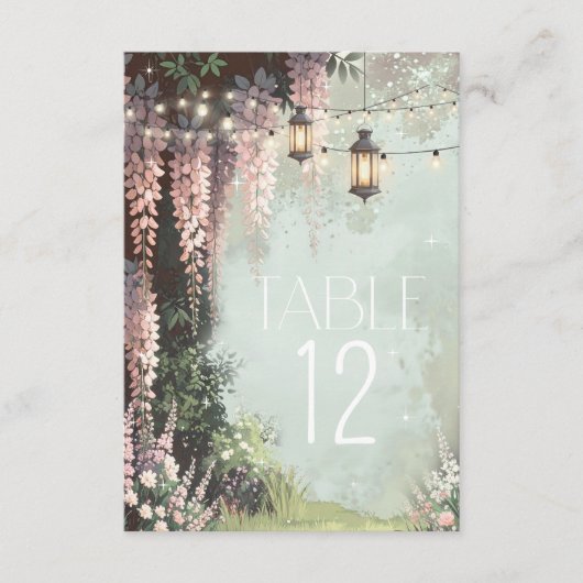 Enchanted Garden Rand Tafel Nummer Roze ID1163 Kaart (Voorkant)