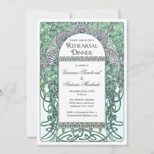 Enchanted Garden Rehearsal Dinner Invitations Kaart (Voorkant)